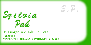 szilvia pak business card